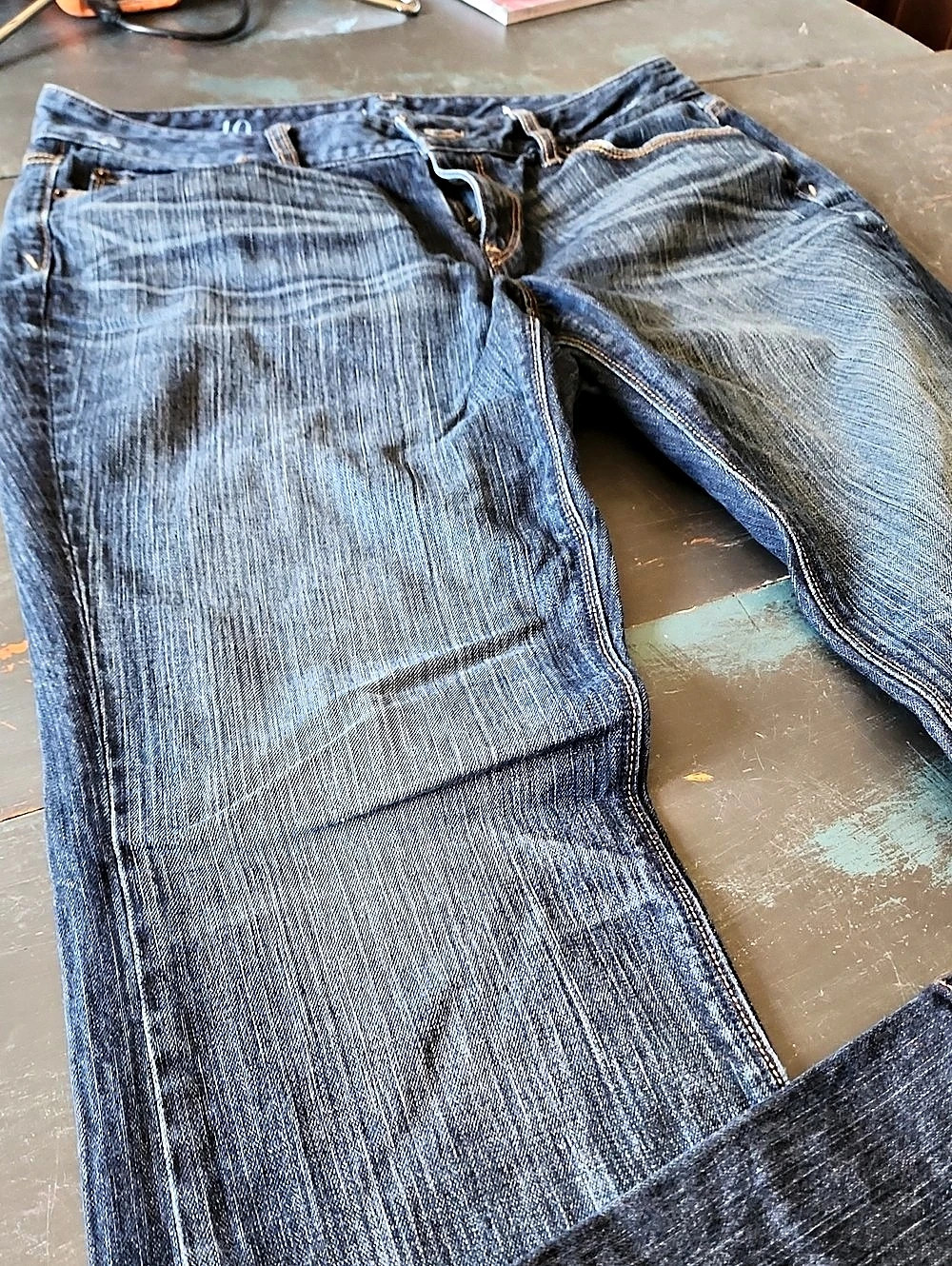 Ann Taylor LOFT Curvy Boot Cut Jeans Waist 10 in Blue